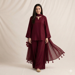 Maroon Elegance 3-Piece Suit