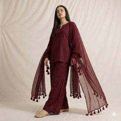 Maroon Elegance 3-Piece Suit