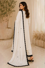 White Dress with Black Accent
