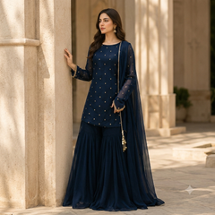 Midnight Majesty" 3-Piece Festive Ensemble
