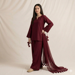Maroon Elegance 3-Piece Suit