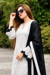 Monochrome Grace Cotton Lawn