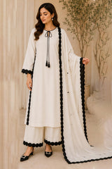 White Dress with Black Accent